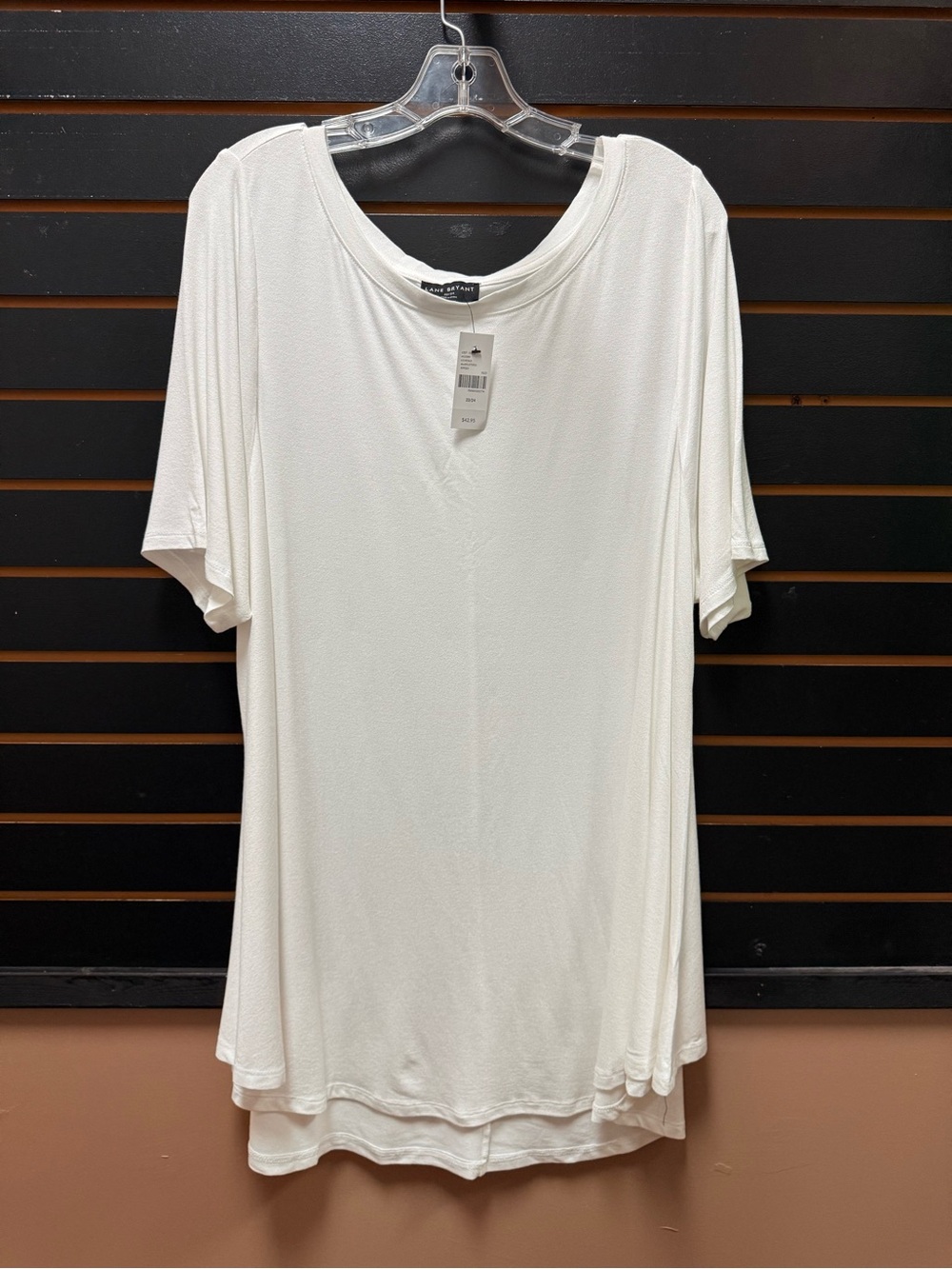 NWT Lane Bryant Ivory White Draped Hi-Low Top Plus Size 22/24